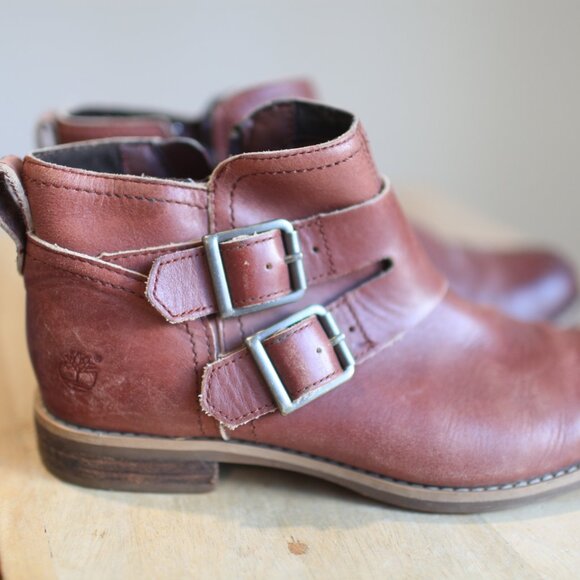 TIMBERLAND earthkeepers savin hill double buckle brown leather ankle boots 7 - Picture 2 of 9